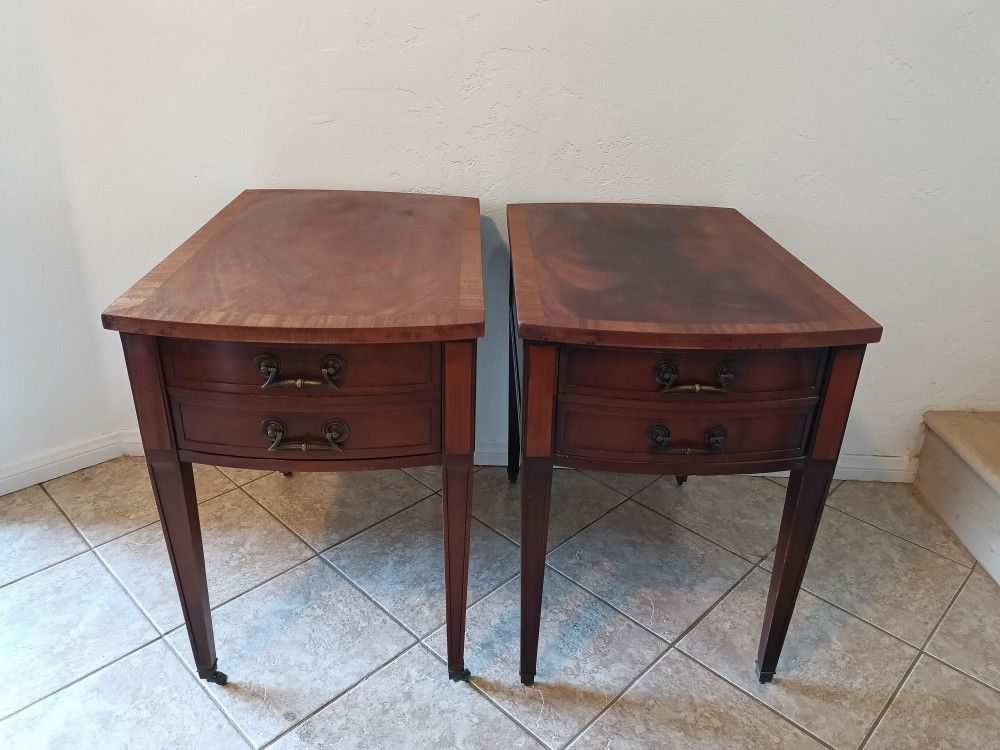 Pair Of Antique Mahogany Tables By Imperial Furniture