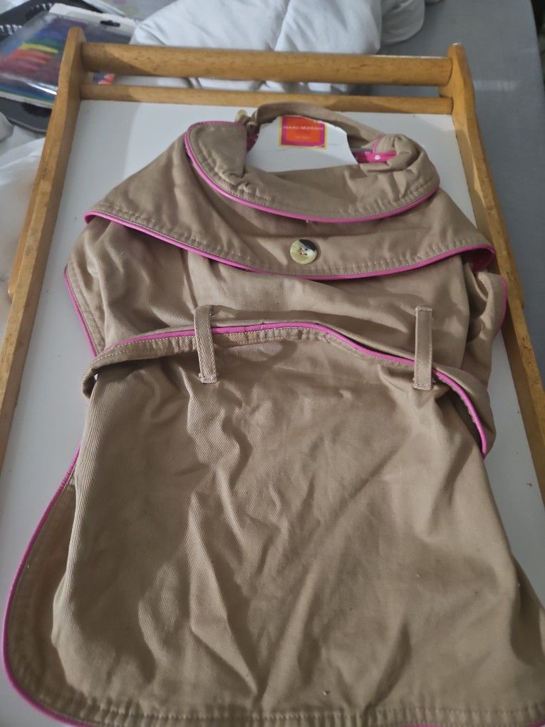 Medium Dog Coat Khaki Pink