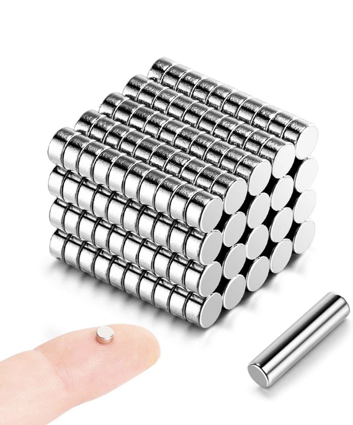 Mini Magnets - 200 Tiny Round Magnets for Crafts & Miniatures - 4mm x 2mm - Comes With Storage Case