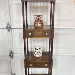 Sturdy Vintage Wooden Shelf & Drawers 