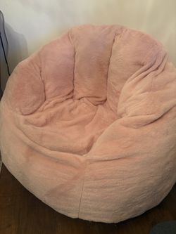 Pink Faux Fur Bean Bag 
