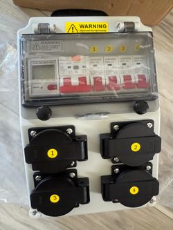 Portable 4-Outlet Power Distribution Box With Energy Meter | UL-Listed Circuit Breaker Regular price