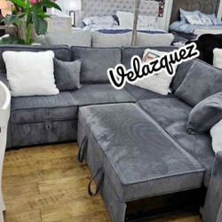 ✅️✅️3-Piece Convertible Sectional
Sleeper Sofa W/Cupholder, Sofa Storage, & USB Ports✅️✅️