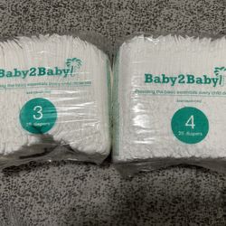 Baby2baby Diapers Size 3, 4, (25 Diapers/$5)