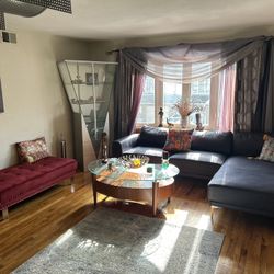 Beautiful living room set glass stand paintings