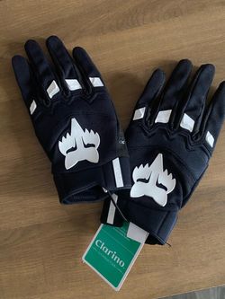 Fox Racing Motocross Gloves Black White