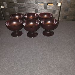 6 Sherbet Champagne Coupe Vintage Anchor Hocking Royal Ruby