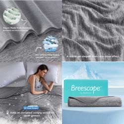Cooling Blanket King Size for Hot Sleepers - Lightweight Cool Summer Blanket, Chill Blanket with Rayon Derived from Bamboo, Cold Blankets for Night Sw