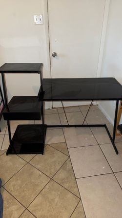 Glass Gaming Table With drawer For Gaming Monitors or Tv