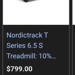 Nordictrack Treadmill T6.5s  Retails 799