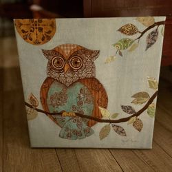 Owl In A Tree wrapped Canvas