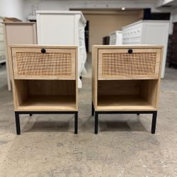 Price for Both - Modern Rattan Nightstands / Nightstand Set / End Tables / Side Tables  