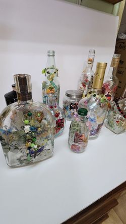 10 Empty Decorated bottles