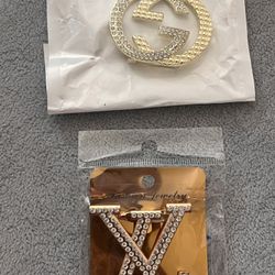 2Pc Rhinestone Brooch Pin 