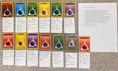 Pokemon vintage 1999 / 2000 Energy Cards  .