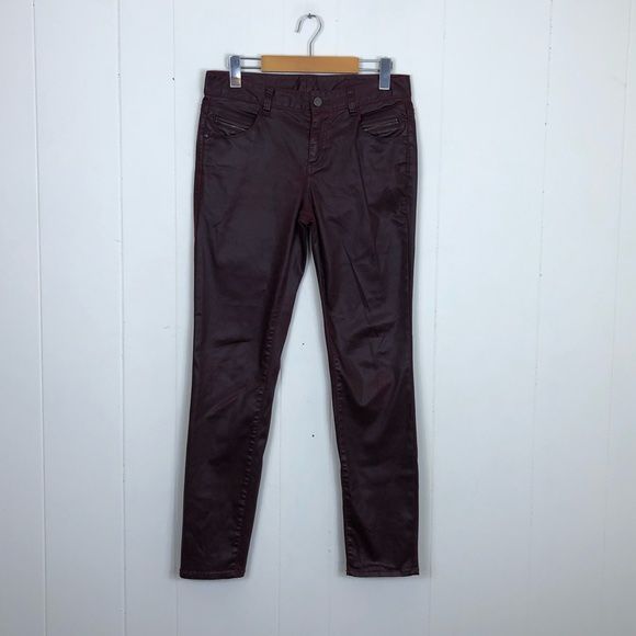 Armani Exchange Faux Leather Burgundy Pants Sz 4