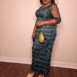 Exotic Fringe Dress. Dinner Dress