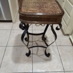Rattan and Iron Table