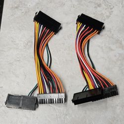 (2) Compact 8" 24-Pin ATX Motherboard Power Extension Cables - 18AWG