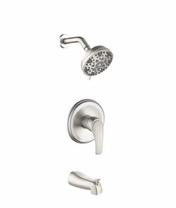 Tub Shower Faucet Combo Set Brushed Nickel