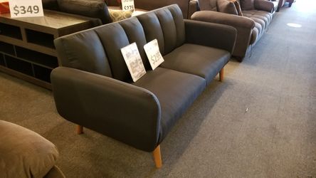 Brand new 80" charcoal linen sofa futon