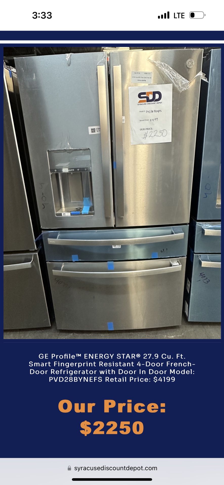Brand New Autofill fridge $2250