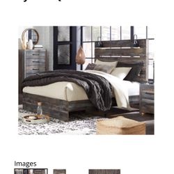 Queen Panel Bed with Dresser and Nightstand