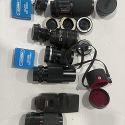 Large Collection Of Vintage Lenses And Adapters 