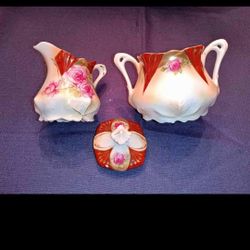 Floral Creamer & Sugar Bowl