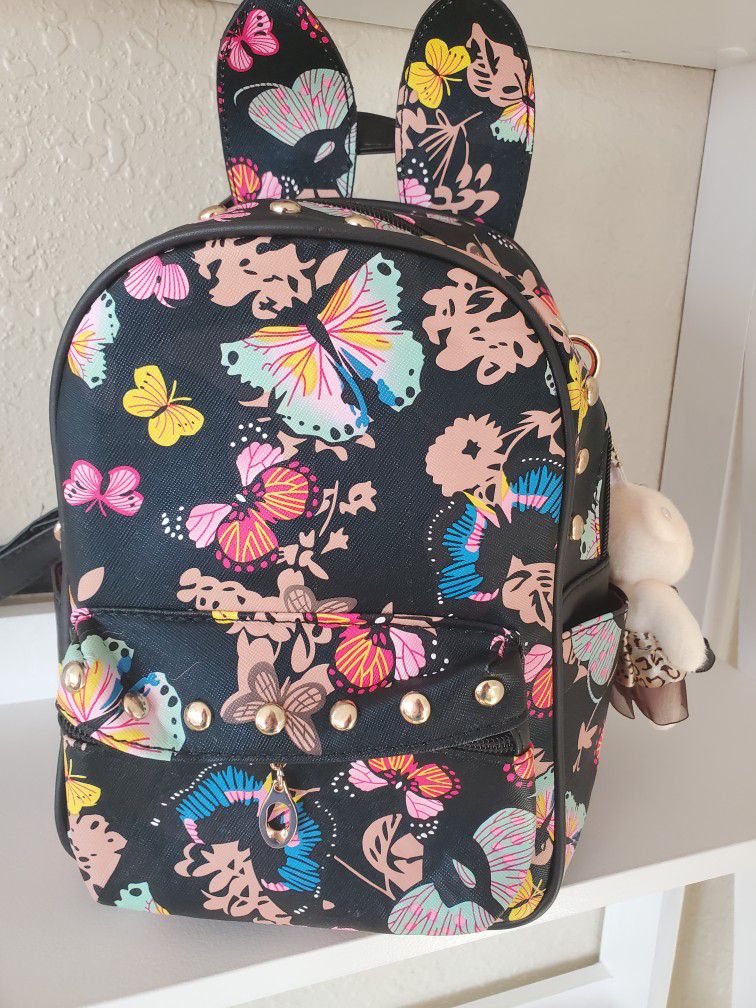 Black Floral Muti Colored Design  Women's Style Bag 