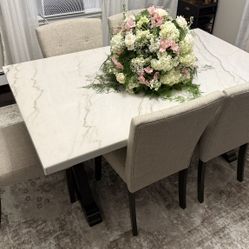 Marble Dining Room Table & Chairs