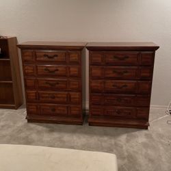 Two Wood 5 Drawer Dressers 