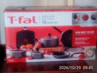 BRAND NEW IN FACTORY PACKAGING! T-Fal Easy Care Non-Stick 12 Piece Cookware Set