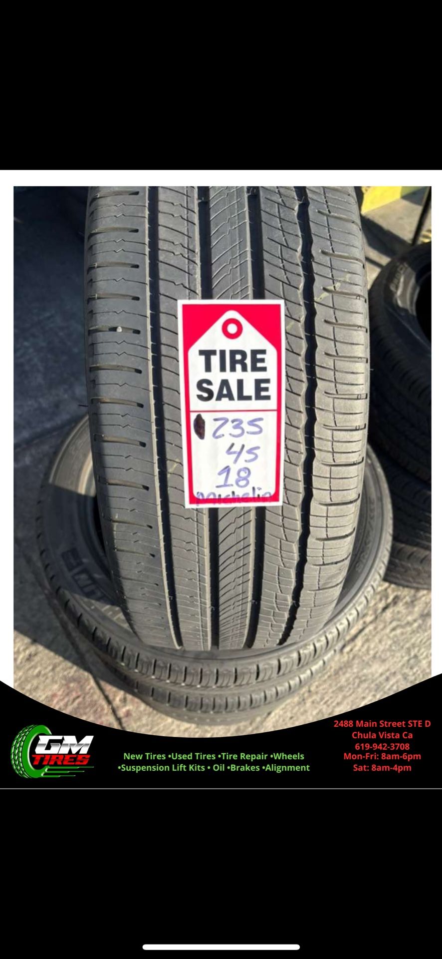 235-45-18 Michelin Primacy Full Used Tire Set (Tesla) $250 Free Mounting And Balancing