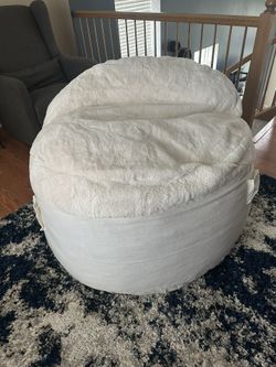 CordaRoy’s Adult Bean Bag Chair - Full - NEST Bunny “faux” Fur With Waterproof Mattress Cover