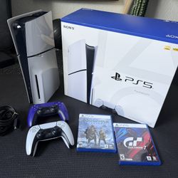 PlayStation 5 Slim With Disk Drive + Games