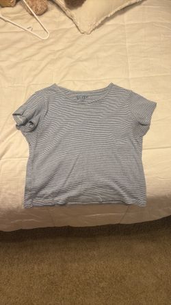 Brandy Melville Blue And White Striped Top