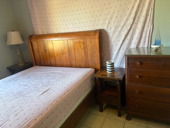 Queen bed frame 2 stand tables