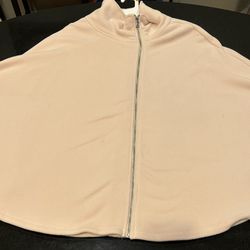 MARC NEW YORK Womens Pink Fleece Zip Front Cape Size Large