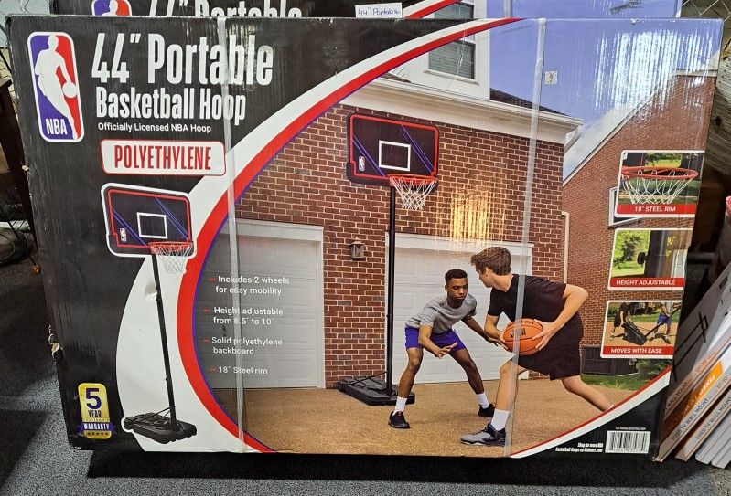 New 44inch NBA Licensed Portable Basketball Hoop 
