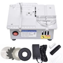 NovelLife Mini Hobby Table Saw Handmade Woodworking Bench Saw DIY Model Crafts Cutting Tool with Adjustable Power Supply 63mm HSS Circular Saw Blade (