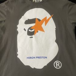 🔥 Bape × Heron Preston Collab Tee – Rare Size L – Lightly Worn 🔥