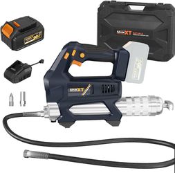 MAXXT Heavy Equipment Grease Gun Cordless, Max 20000 PSI 20V Grease Gun Battery Powered with 4.0Ah Battery and Quick Charger, 40” Long Hose and LED Li