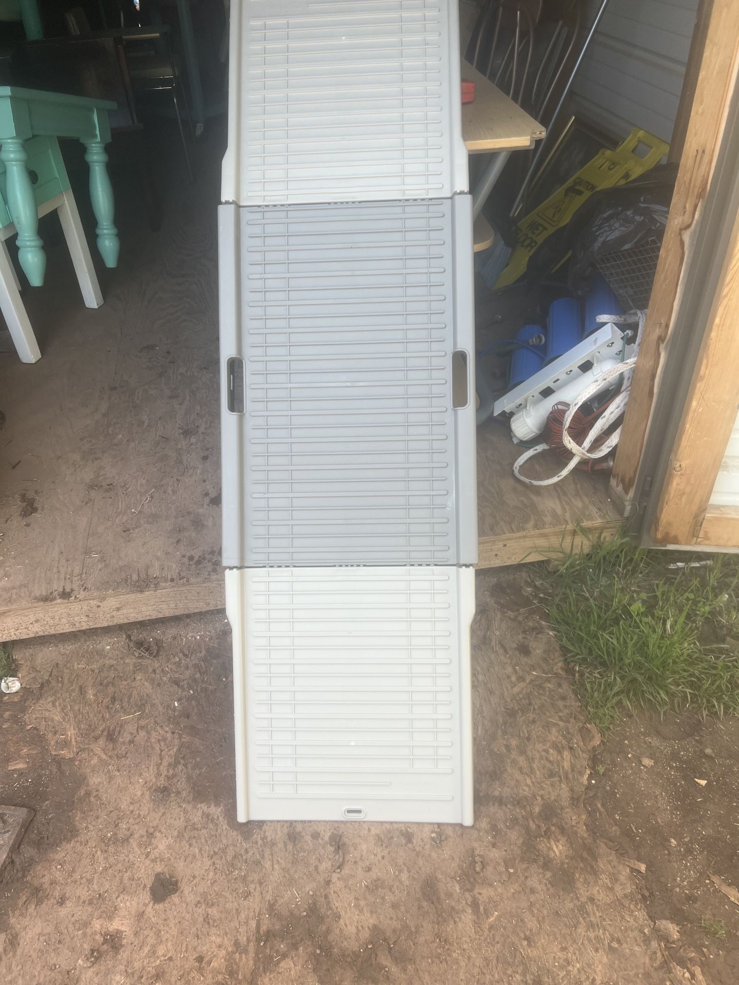 Pet ramp it’s 63 inches long and 17 inches wide