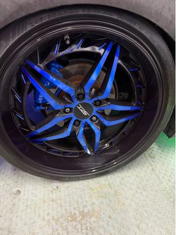 Black and Blue 20" Rims