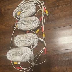 4 Bnc and power security cameras cables