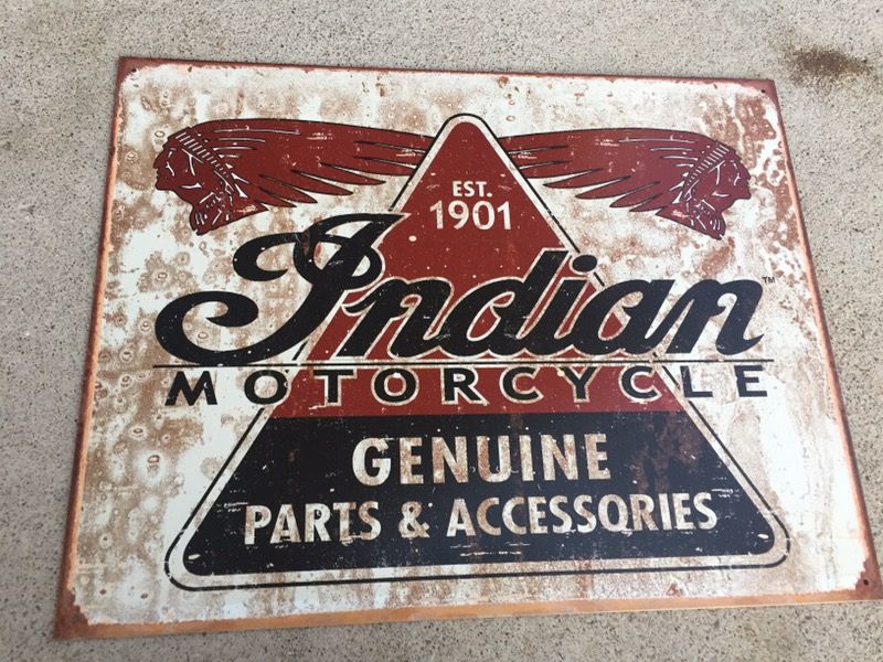 Indian motorcycle metal sign 16” x 12”