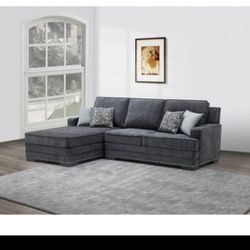 Brand New Grey Left Arm Facing Chaise Sectional (Chaise Not Reversible)