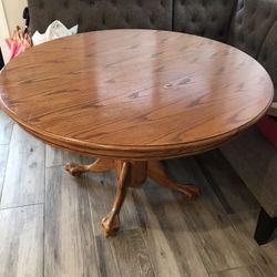 Vintage Oak Kitchen Table / Wood 
