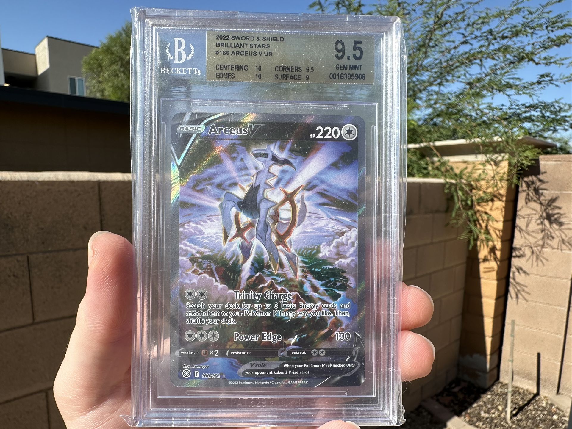 BGS 9.5 Arceus V 166/172 Brilliant Stars Pokemon